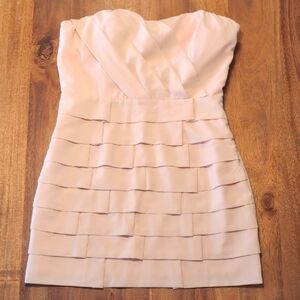 Dynamite Strapless Pink Tiered Dress